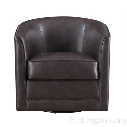 Chaise à bras pivotant brun foncé Chaises de salon